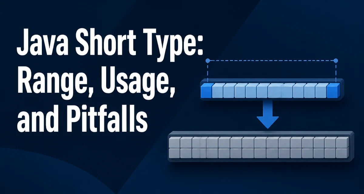 Diagram showing the 16-bit short type range and its conversion to int in Java